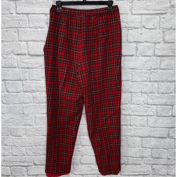 VTG 70s Pendleton Womens 100% Wool Tapered Pants Tartan Red Plaid Size 14 Lined - Picture 2 of 6